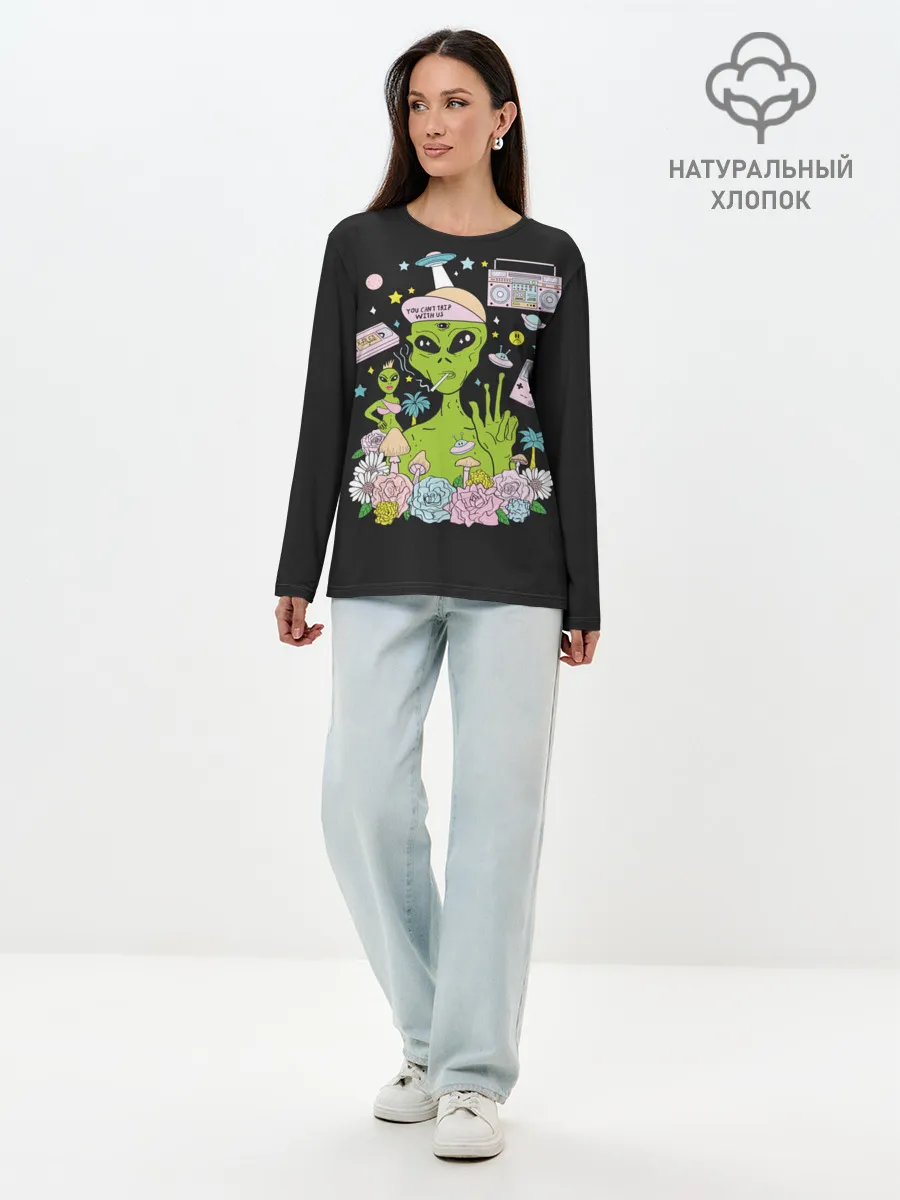 Лонгслив женский. Хлопок / I want to believe