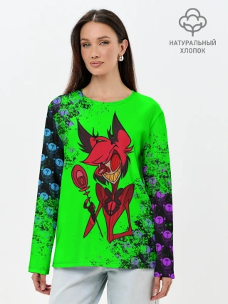 Лонгслив женский. Хлопок / Hazbin Hotel Alastor