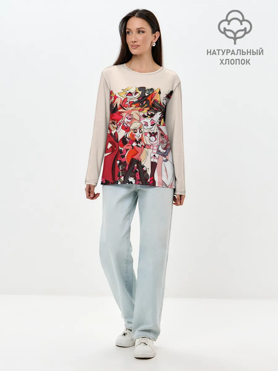 Лонгслив женский. Хлопок / ОТЕЛЬ ХАЗБИН ПЕРСОНАЖИ