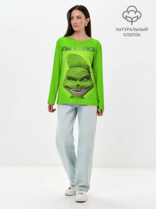 Лонгслив женский. Хлопок / Grinch Face