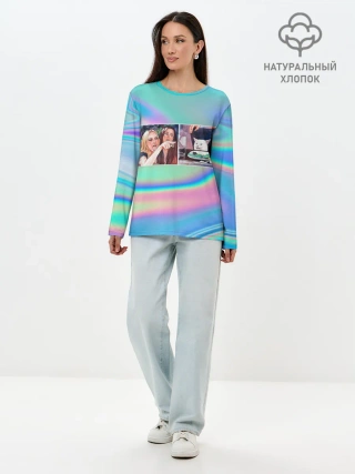 Лонгслив женский. Хлопок / woman yelling at cat