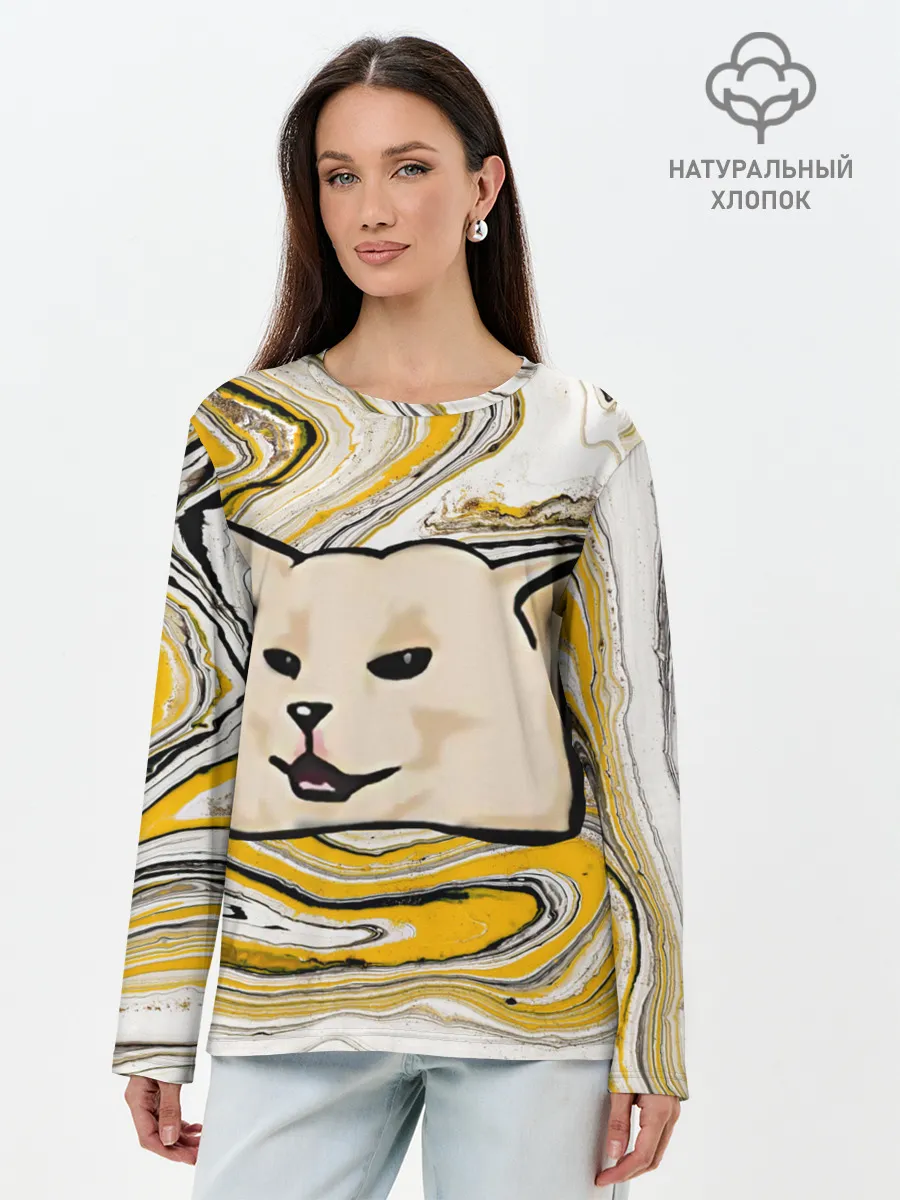 Лонгслив женский. Хлопок / woman yelling at cat