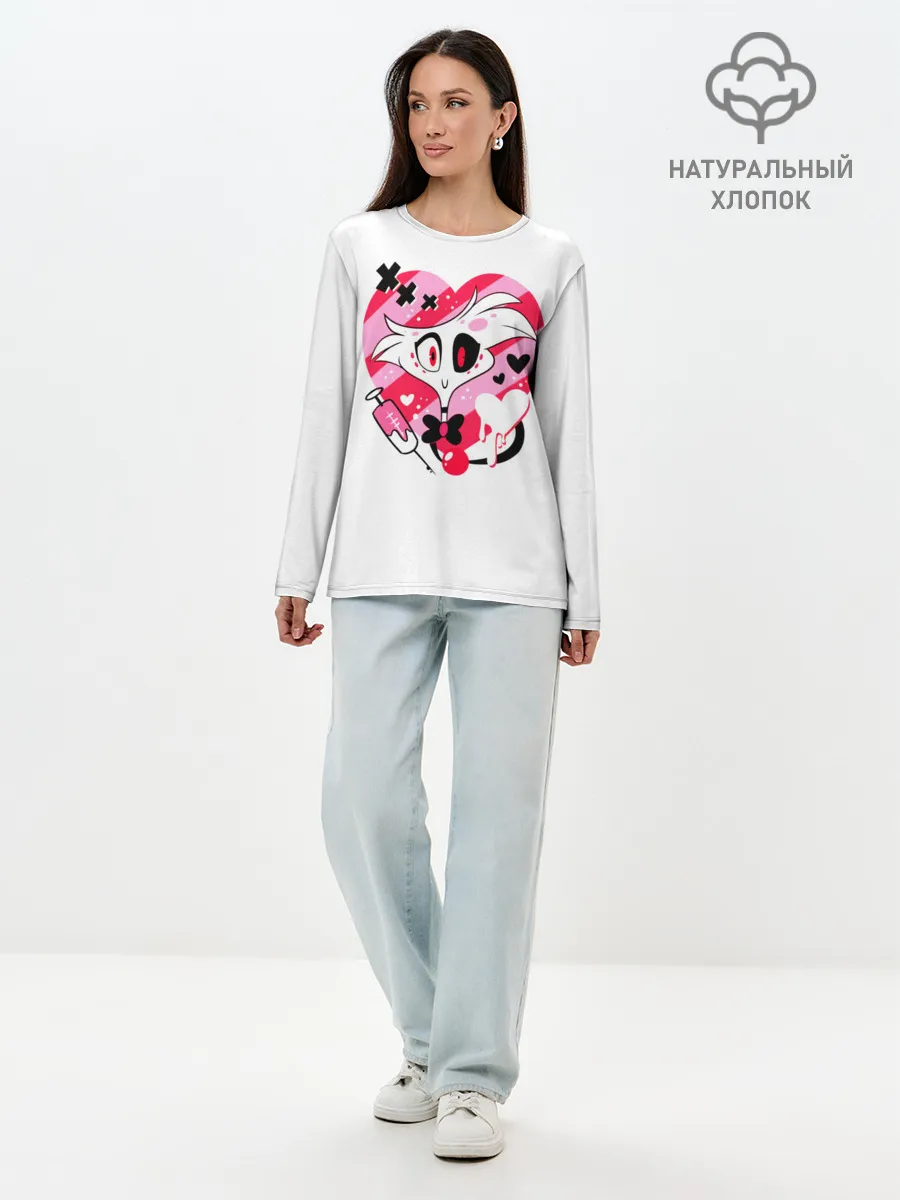 Лонгслив женский. Хлопок / Hazbin Hotel
