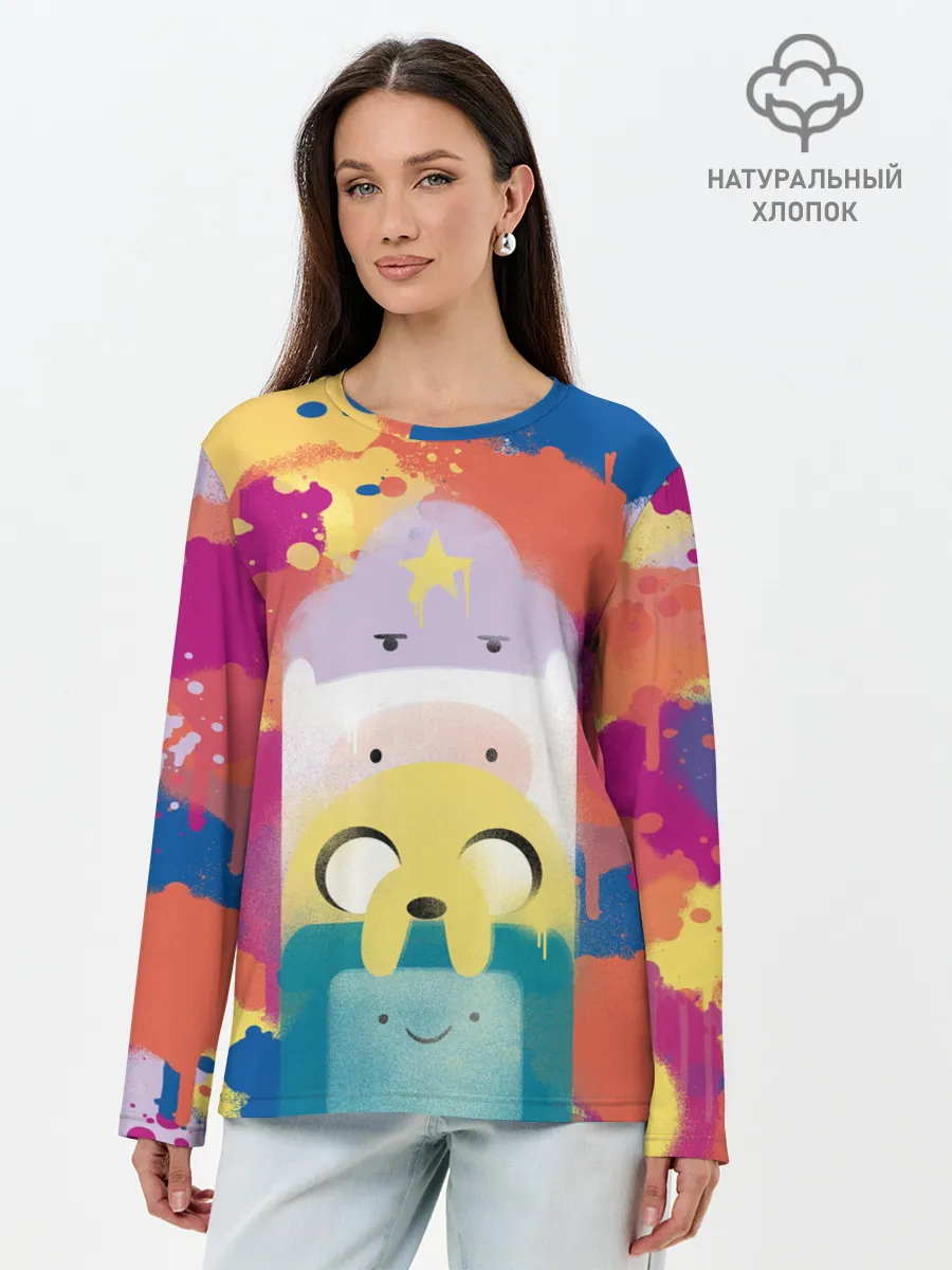 Лонгслив женский. Хлопок / Adventure Time