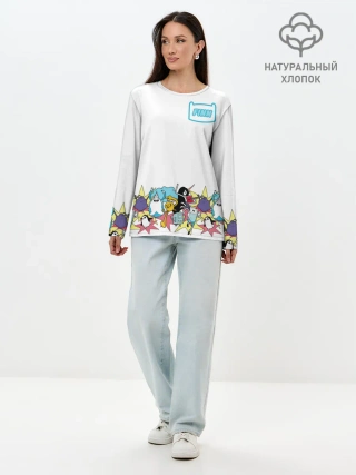 Лонгслив женский. Хлопок / Finn Adventure Time