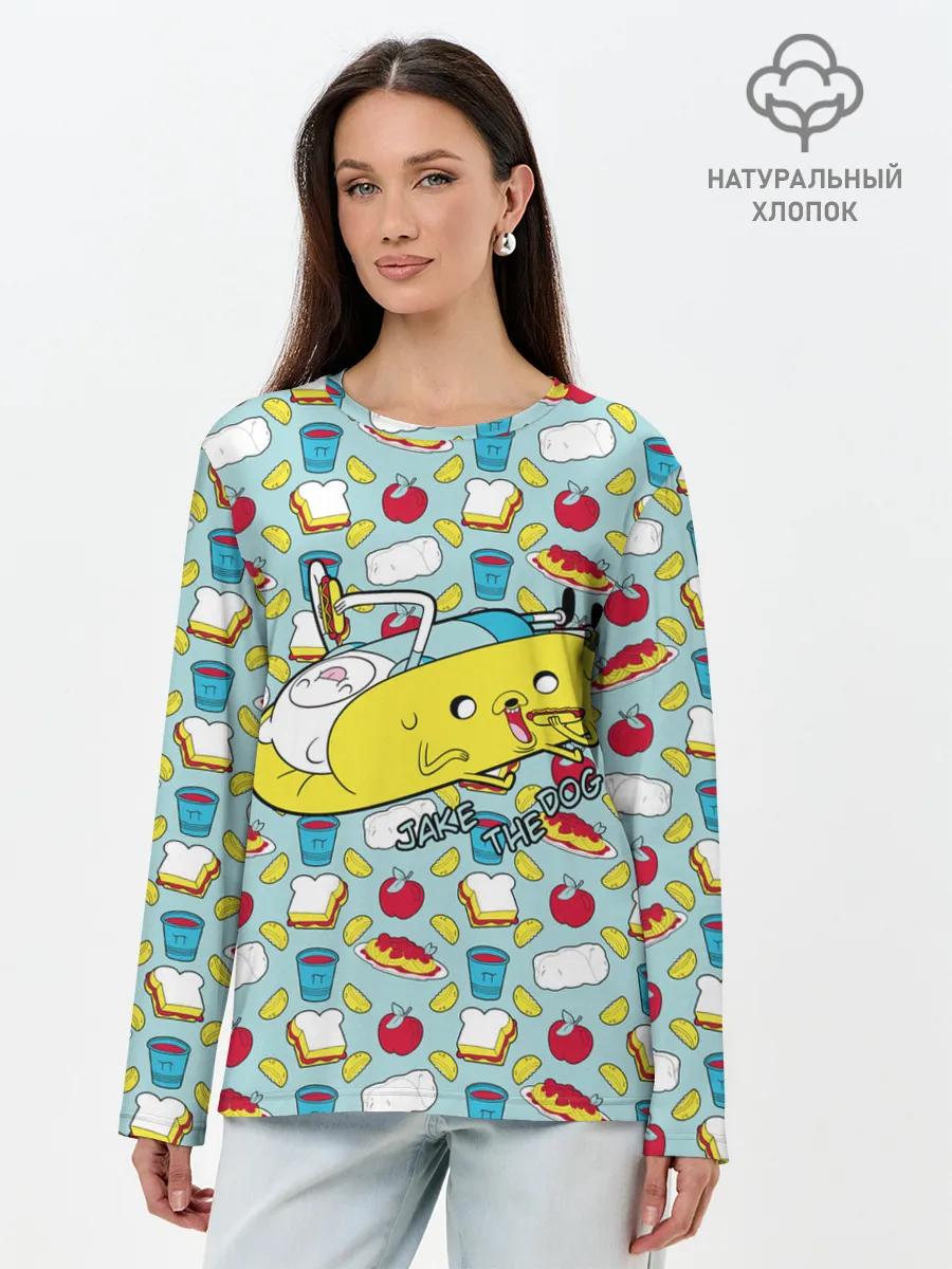 Лонгслив женский. Хлопок / Jake the Dog