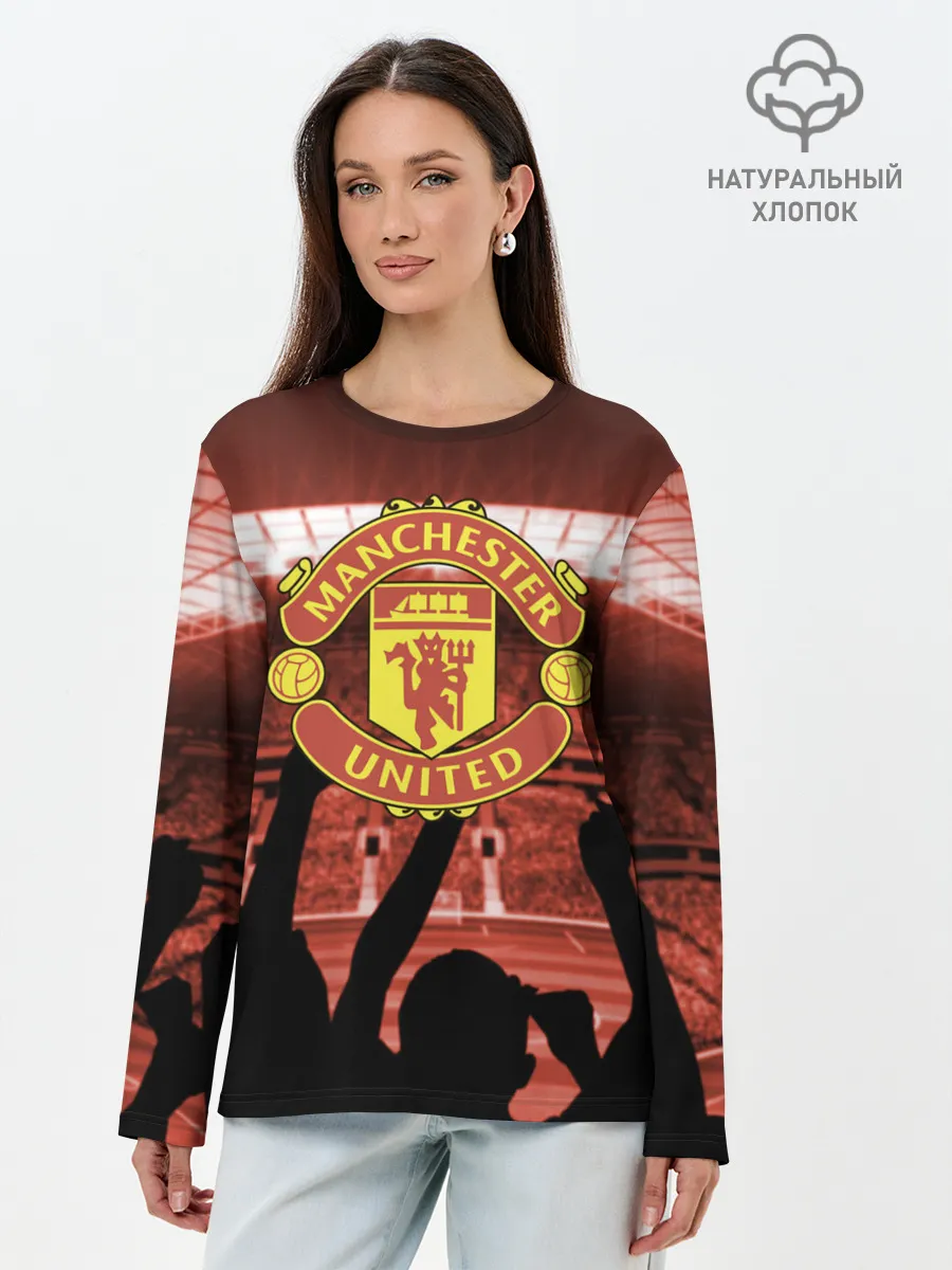 Лонгслив женский. Хлопок / Manchester United