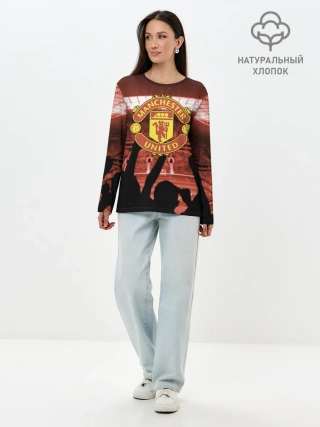 Лонгслив женский. Хлопок / Manchester United