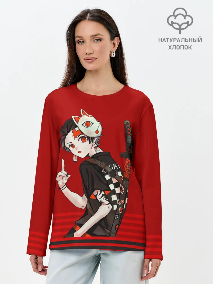 Лонгслив женский. Хлопок / Kimetsu no Yaiba