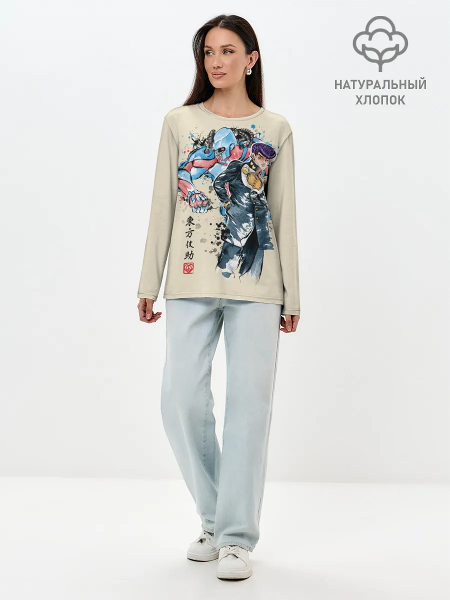 Лонгслив женский. Хлопок / Приключения ДжоДжо