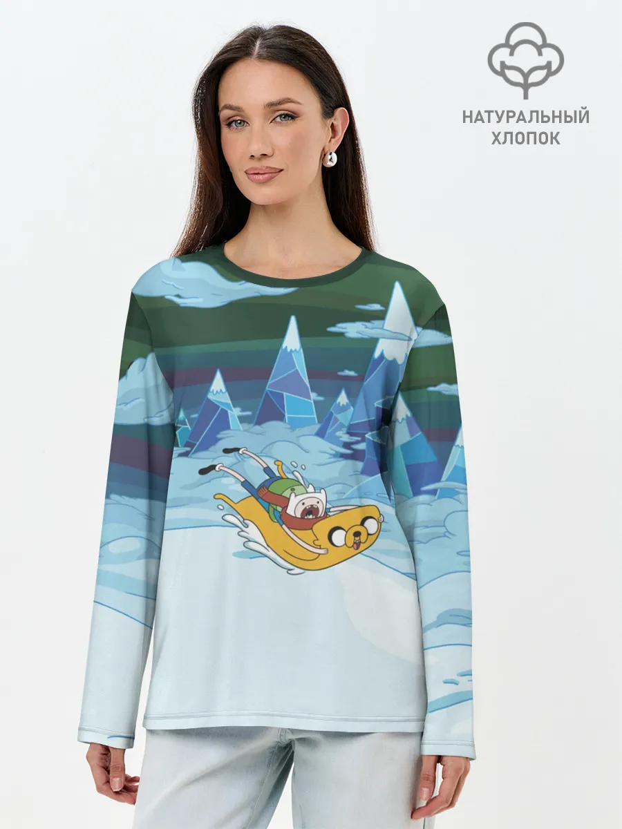 Лонгслив женский. Хлопок / Finn on Jake
