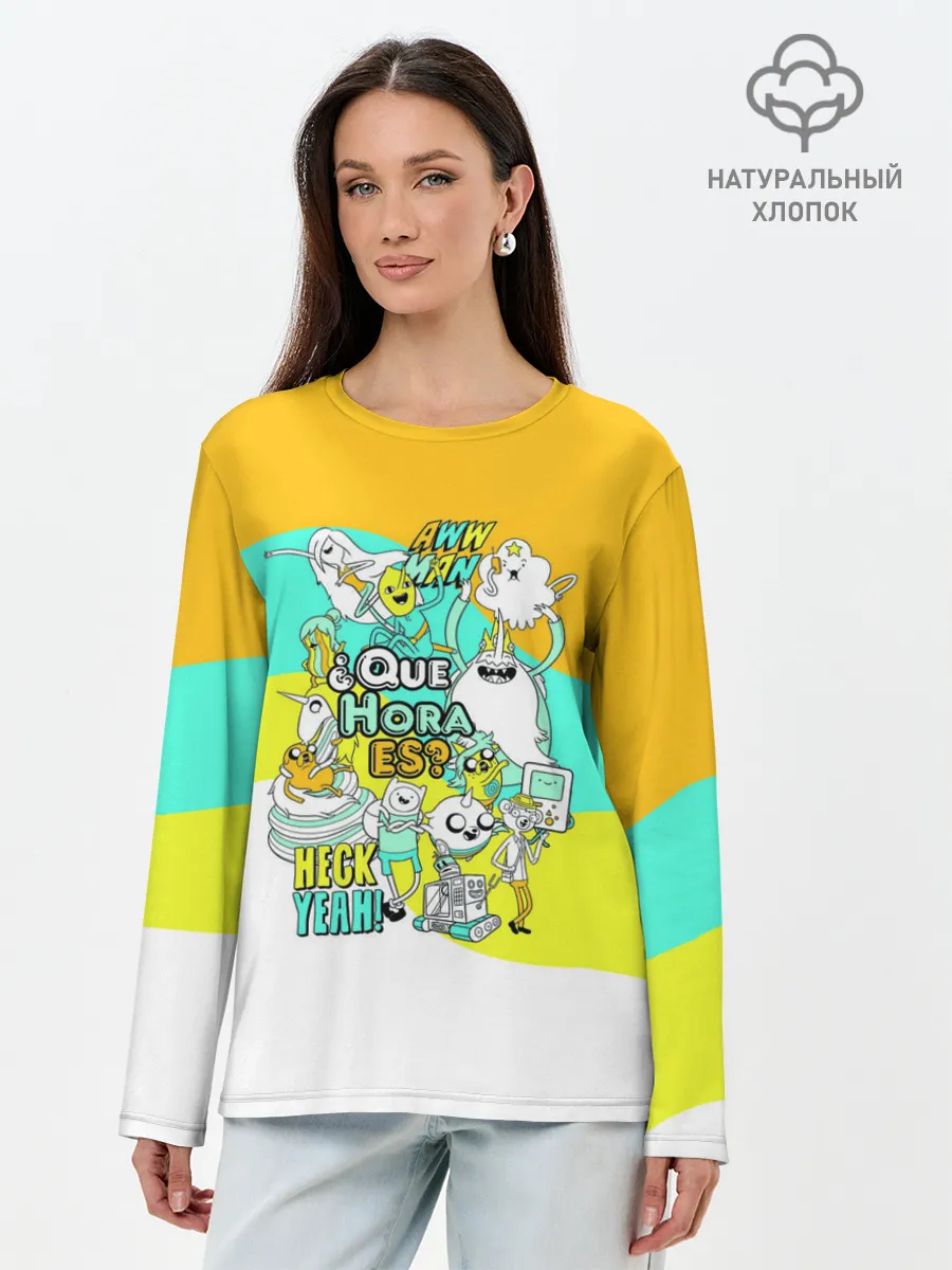 Лонгслив женский. Хлопок / Adventure Time