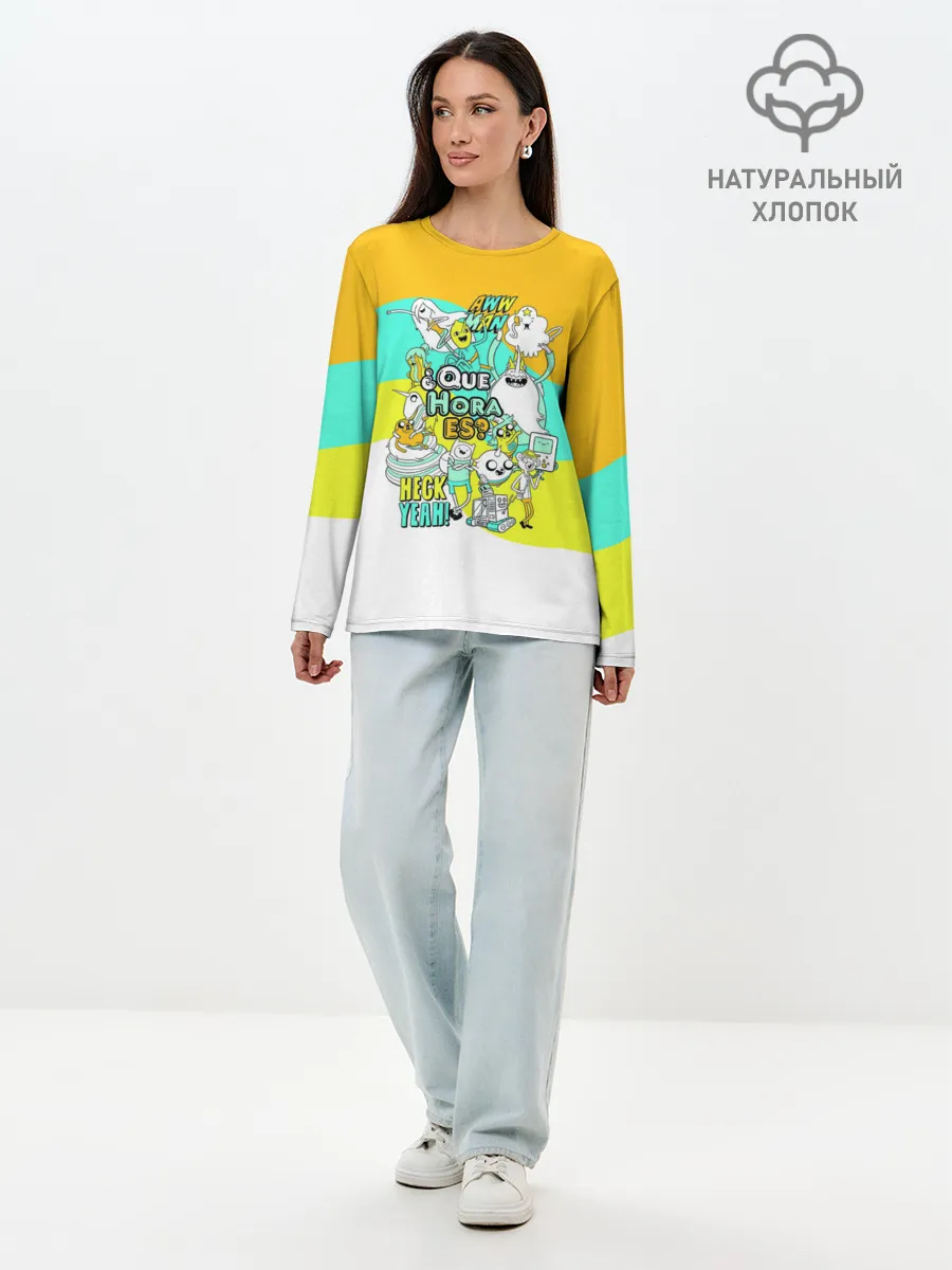 Лонгслив женский. Хлопок / Adventure Time