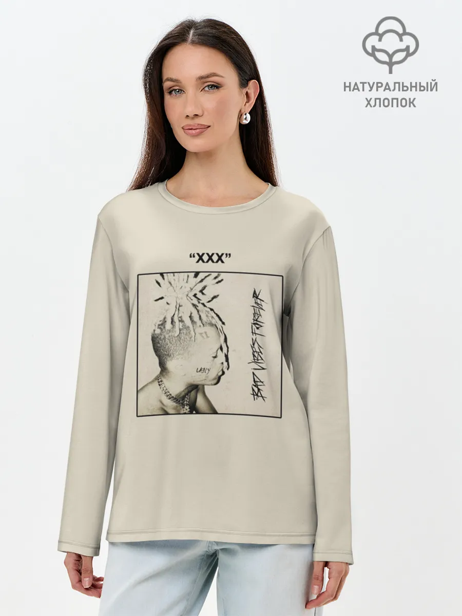 Лонгслив женский. Хлопок / XXXTENTACION BAD VIBES FOREVER