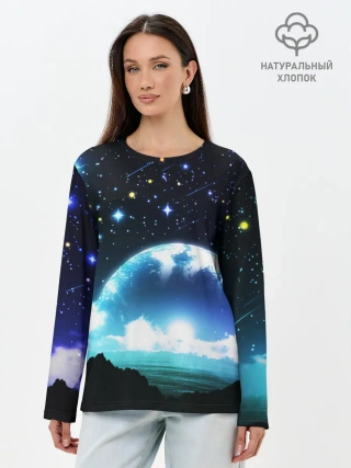 Лонгслив женский. Хлопок / ЛУНА