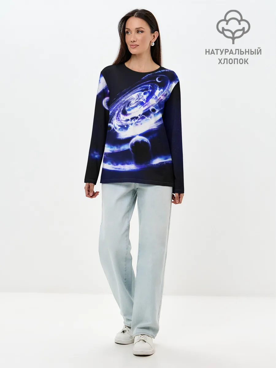 Лонгслив женский. Хлопок / GALAXY