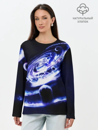 Лонгслив женский. Хлопок / GALAXY