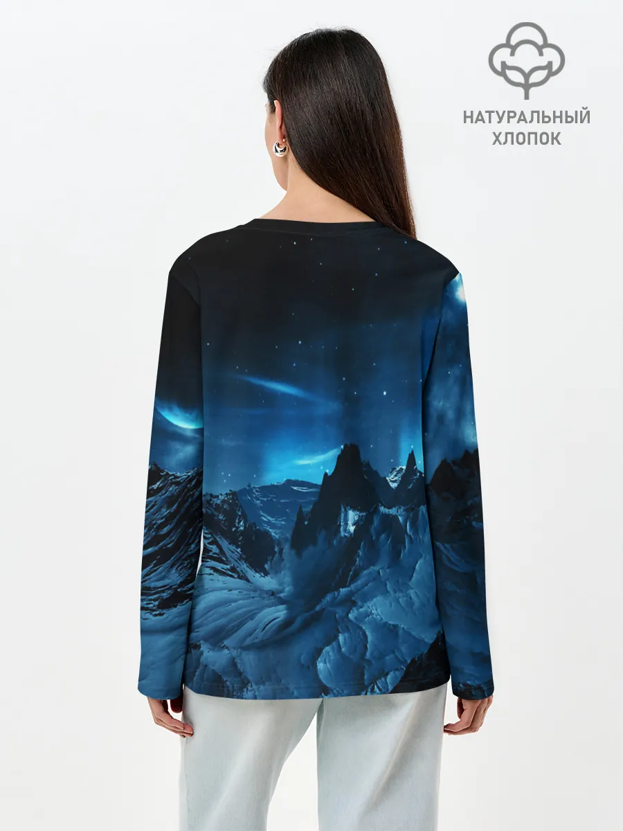 Лонгслив женский. Хлопок / Северное сияние