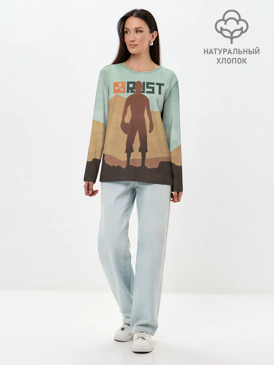 Лонгслив женский. Хлопок / Rust