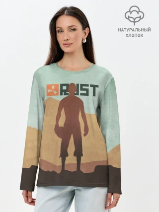 Лонгслив женский. Хлопок / Rust