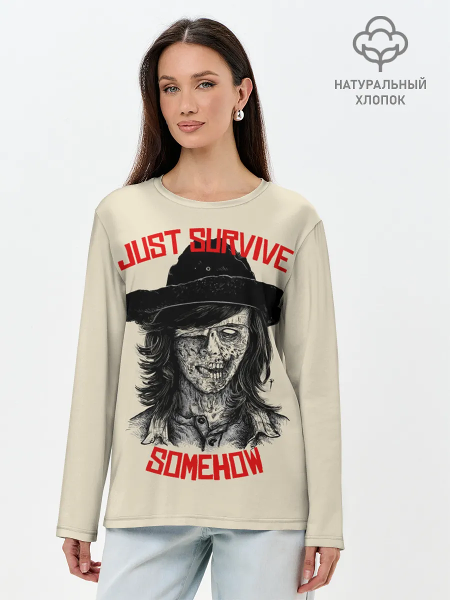 Лонгслив женский. Хлопок / Gust survive smehow