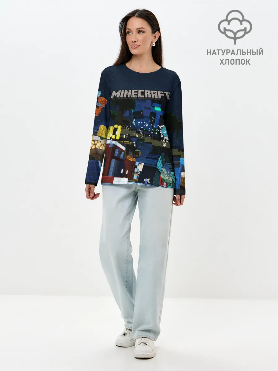 Лонгслив женский. Хлопок / MINECRAFT