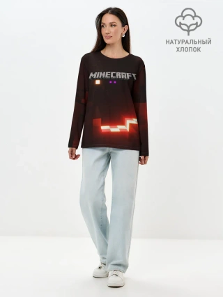 Лонгслив женский. Хлопок / MINECRAFT