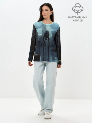 Лонгслив женский. Хлопок / Халф-лайф