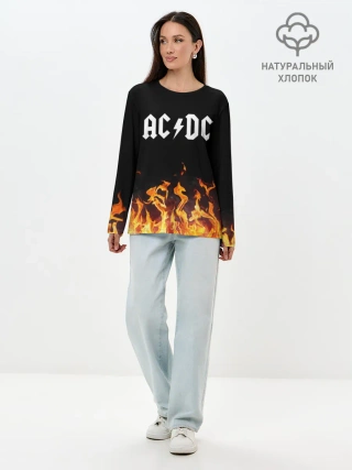 Лонгслив женский. Хлопок / AC DC