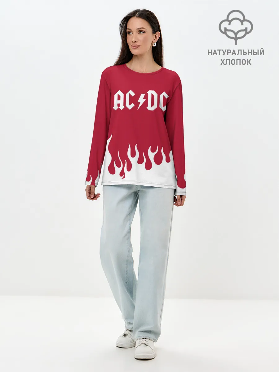Лонгслив женский. Хлопок / AC DC