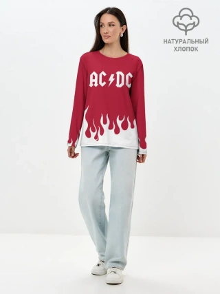 Лонгслив женский. Хлопок / AC DC
