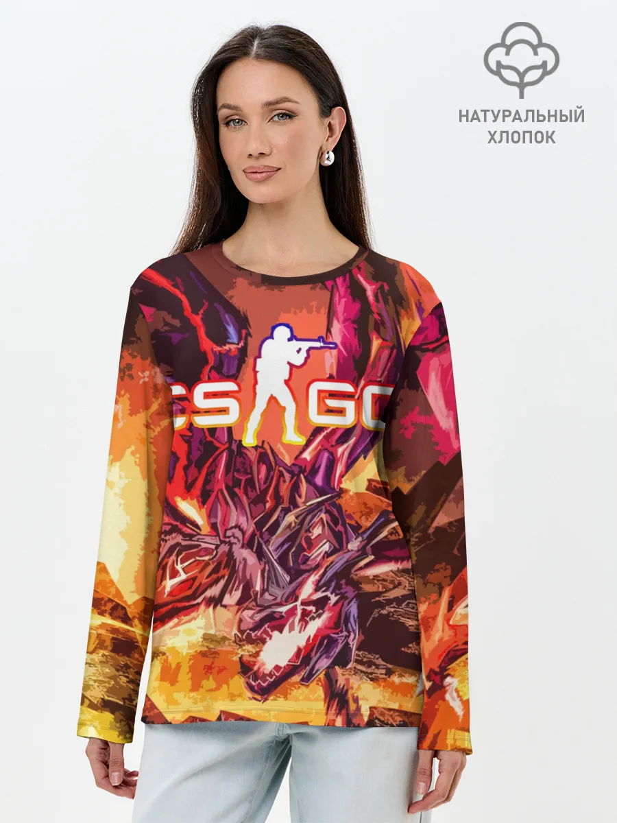 Лонгслив женский. Хлопок / CS GO