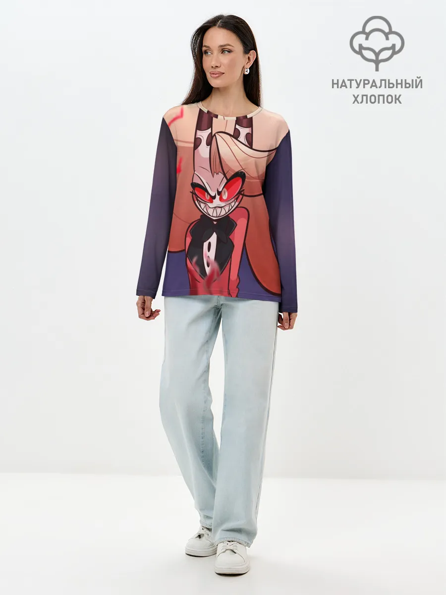 Лонгслив женский. Хлопок / Hazbin Hotel. Charlie