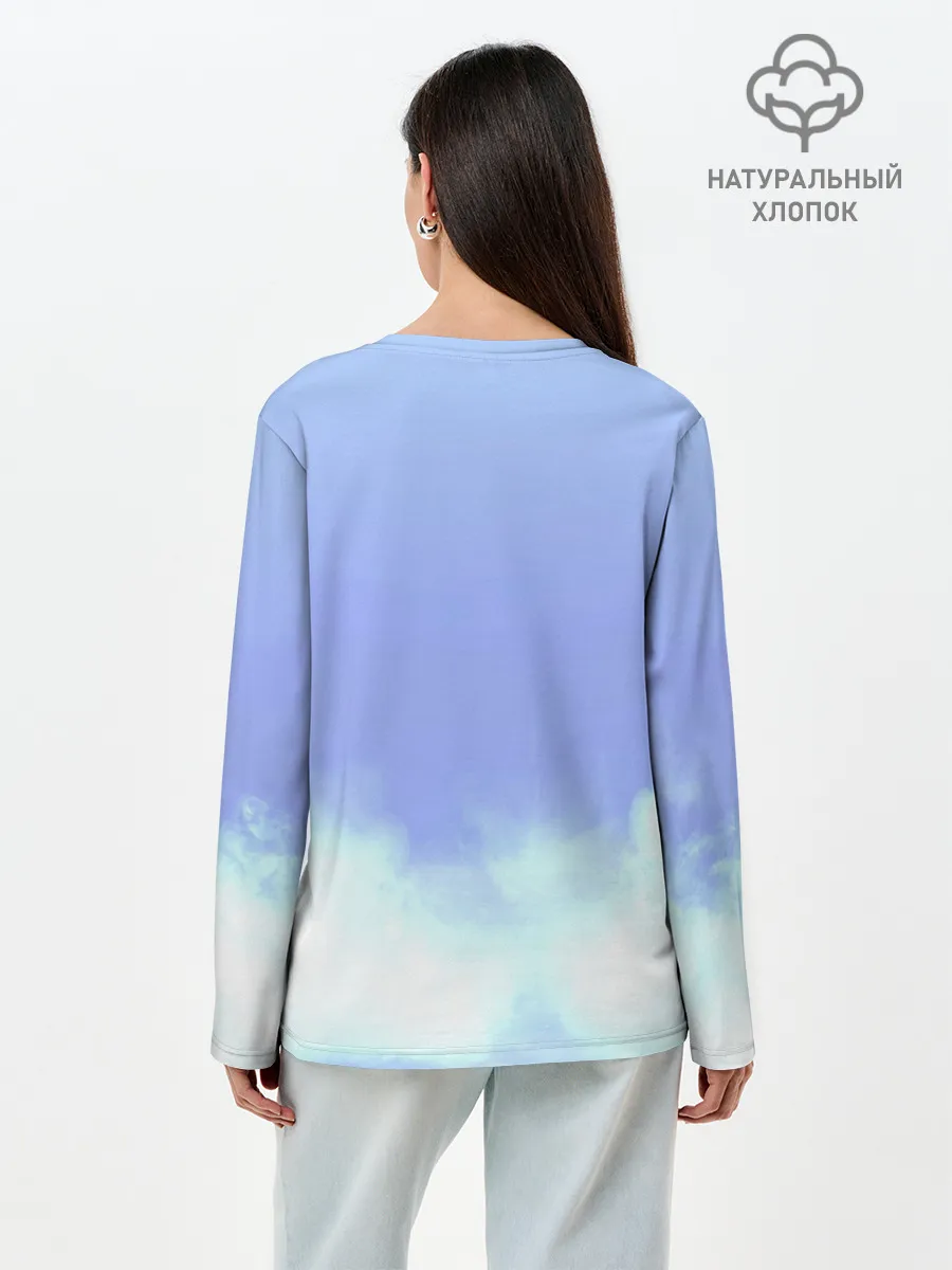 Лонгслив женский. Хлопок / Лазурный путь