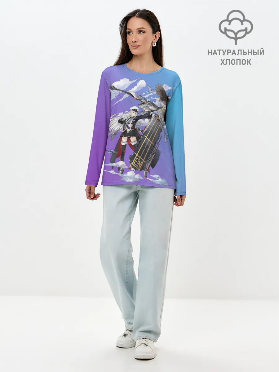 Лонгслив женский. Хлопок / Azur Lane Enterprise and Yorktown