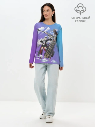 Лонгслив женский. Хлопок / Azur Lane Enterprise and Yorktown