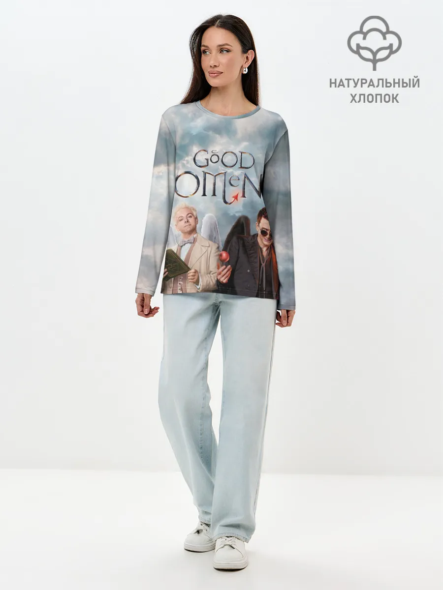 Лонгслив женский. Хлопок / Good Omens