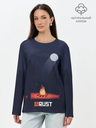 Лонгслив женский. Хлопок / Rust