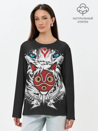 Лонгслив женский. Хлопок / Принцесса Мононоке