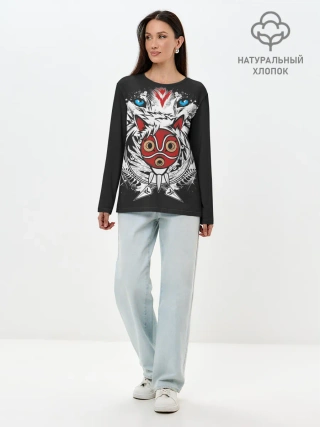 Лонгслив женский. Хлопок / Принцесса Мононоке