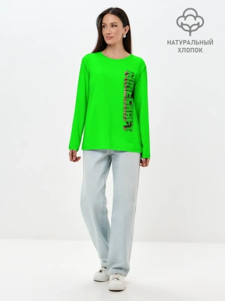 Лонгслив женский. Хлопок / Minecraft