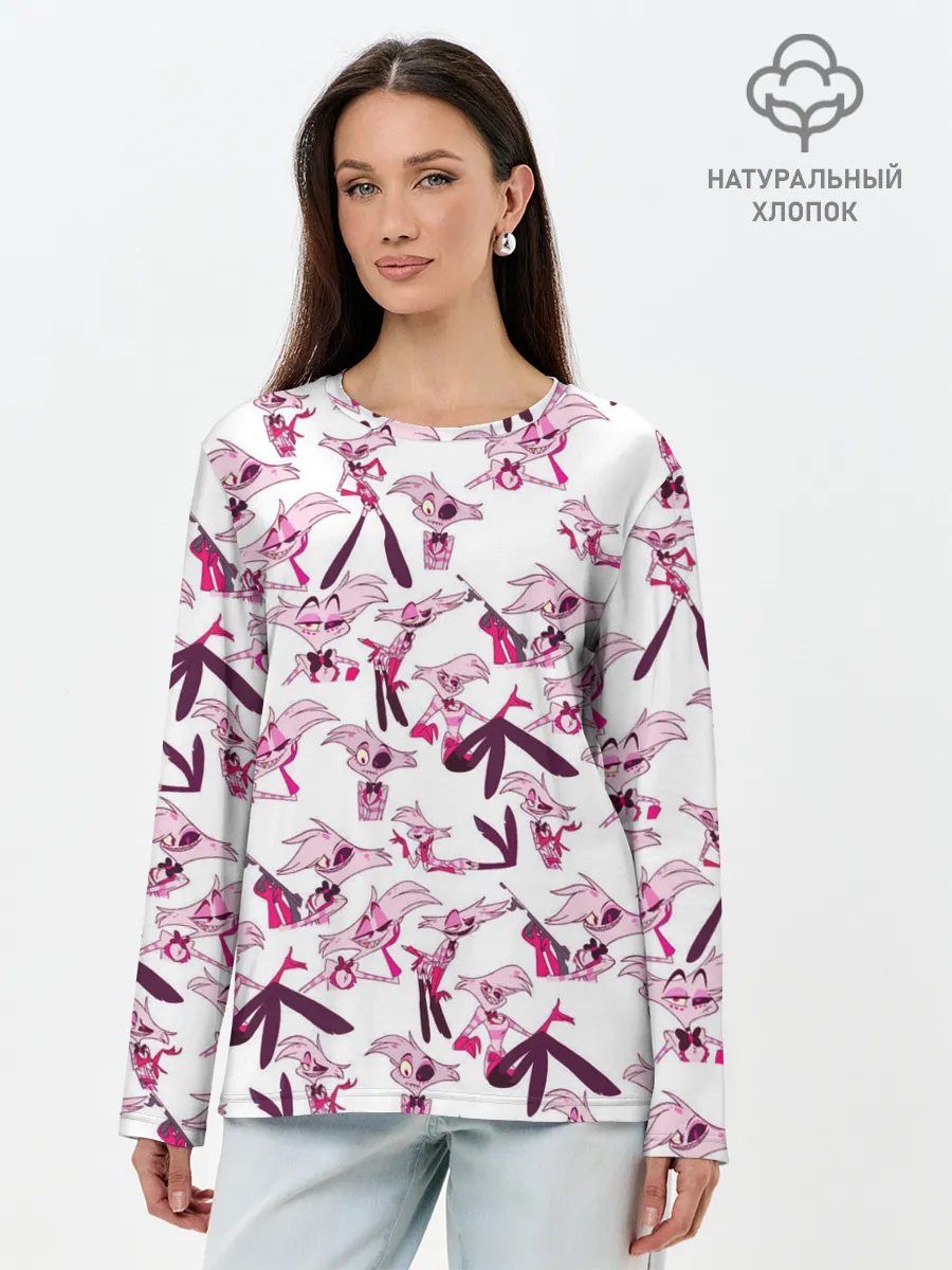 Лонгслив женский. Хлопок / Hazbin Hotel: Angel Dust