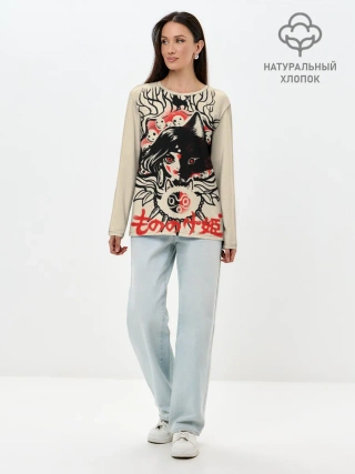 Лонгслив женский. Хлопок / Принцесса Мононоке