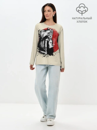 Лонгслив женский. Хлопок / Принцесса Мононоке
