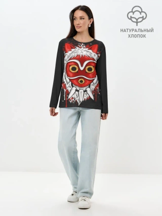 Лонгслив женский. Хлопок / Принцесса Мононоке