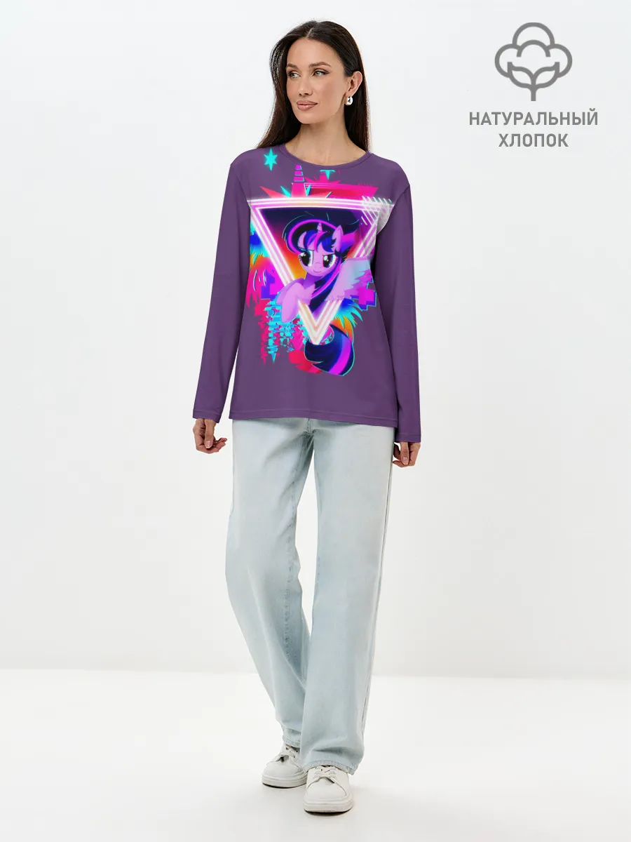 Лонгслив женский. Хлопок / Мой маленький пони