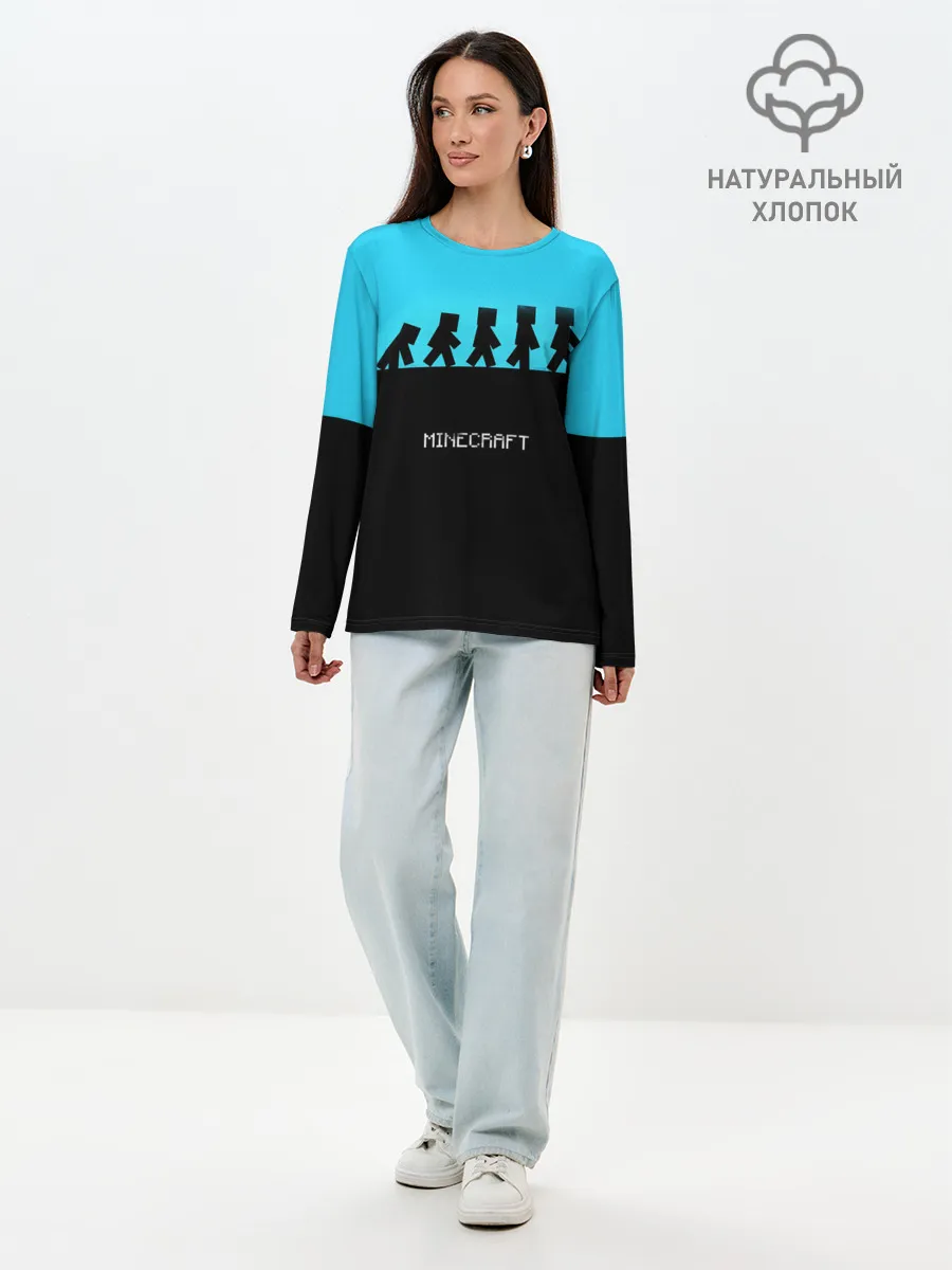 Лонгслив женский. Хлопок / MINECRAFT
