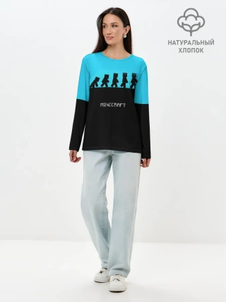Лонгслив женский. Хлопок / MINECRAFT