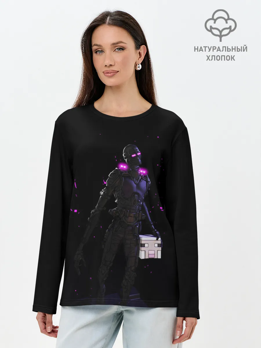 Лонгслив женский. Хлопок / MINECRAFT