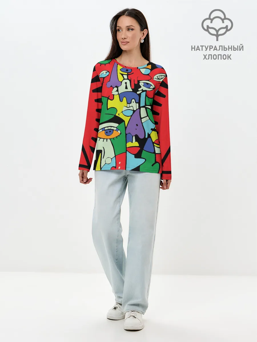 Лонгслив женский. Хлопок / MNOGOLICE